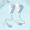 Chain rope Sterling Plateado headset anti ear Earrings 1style 1cm