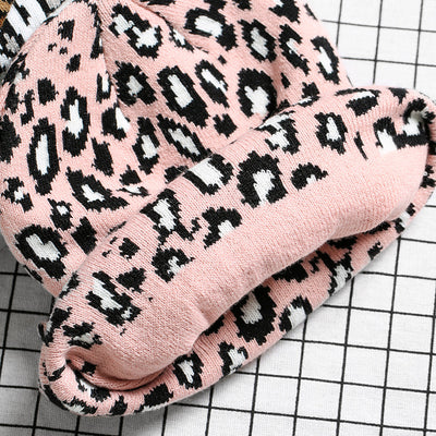 Jersey Pullover de Punto con Estampado Leopardo y Gorro Integrado para Invierno - Image 4