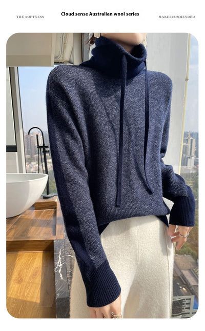 Suéter de Cuello Alto en Cashmira para Otoño e Invierno - Pullover Holgado y Grueso para Mujer - Image 26