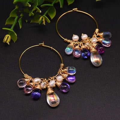 Pendientes de Cristal Checo con Perlas - Image 4