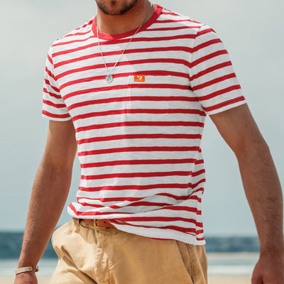 Camiseta Rayada de Manga Corta para Hombre - Comodidad de Verano - Image 7