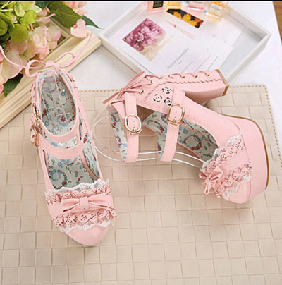 Zapatos Mary Jane de Tacón Alto Princesa Japonesa Otoño Impermeables con Lazo - Image 4