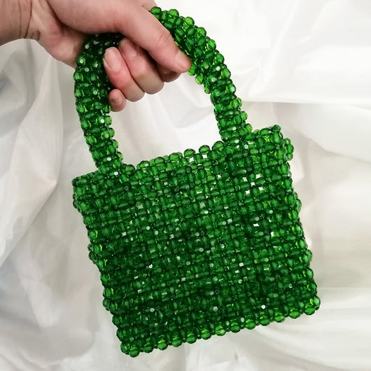 Bolso Tejido a Mano con Perlas de Verano