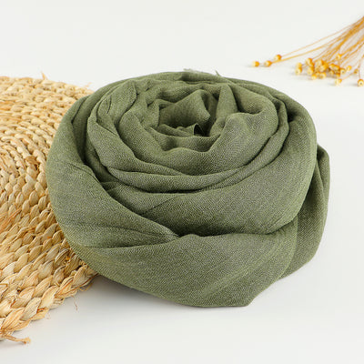 Pañuelo Artístico de Algodón y Lino en Colores Puros para Mujer - Image 6