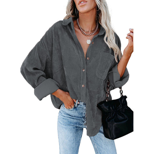 Chamarra Casual para Mujer de Solapa con Color Sólido - Otoño e Invierno - Image 7