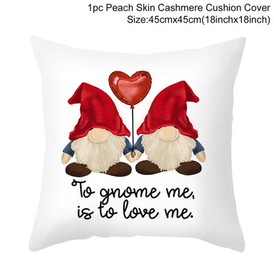Funda de Almohada Día de San Valentín Letras Cartoon Roja - Tela Melocotón - Image 46