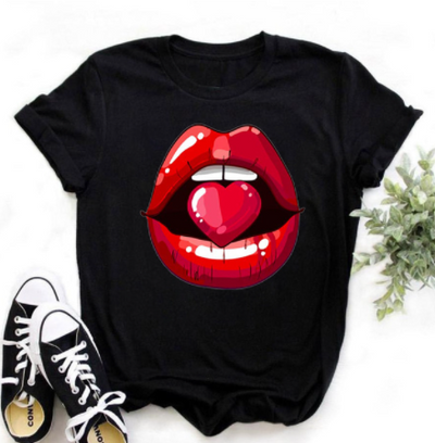 Blusa Estampada con Leopardo y Labios - Estilo Western Casual para Mujer - Image 50