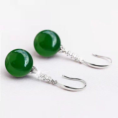 Aretes de Plata Elegantes con Ágata Verde Calcedonia para Mujer - Image 8