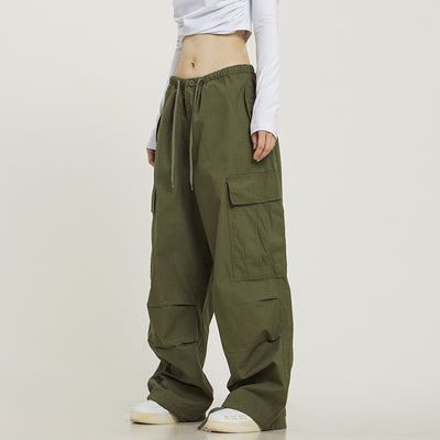 Pantalones Cargo Retro Multi Bolsillo en Khaki para Hombre y Mujer - Image 9