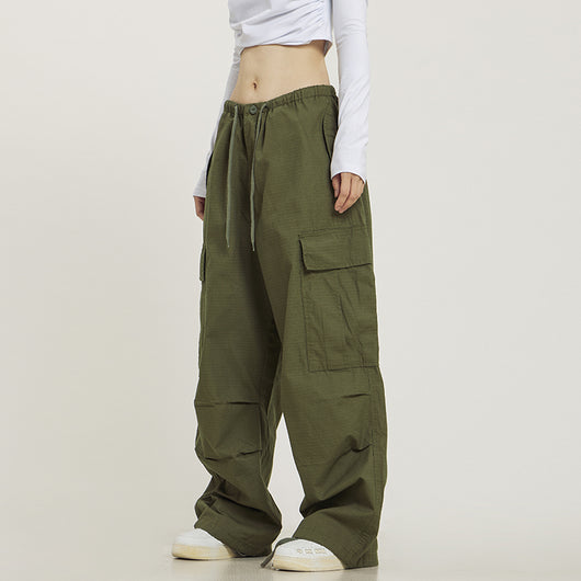 Pantalones Cargo Retro Multi Bolsillo en Khaki para Hombre y Mujer - Image 9