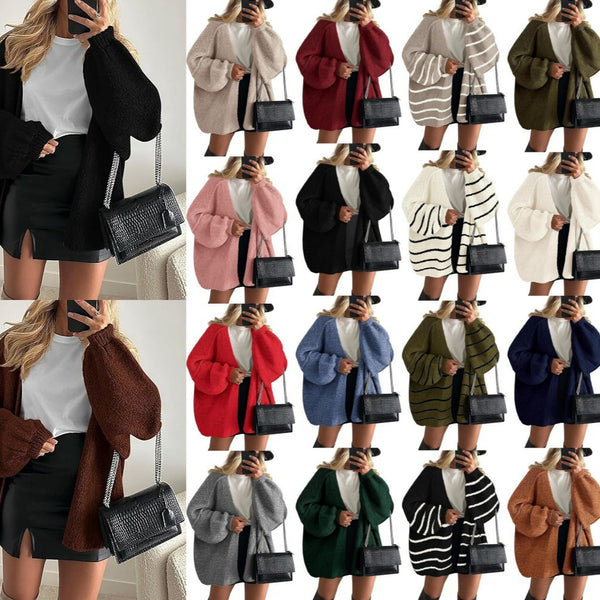 Abrigo Suéter Tejido Casual para Mujer