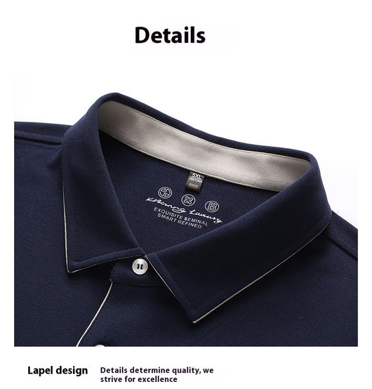 Polo Casual de Algodón Manga Larga Talla Grande para Hombre - Image 21