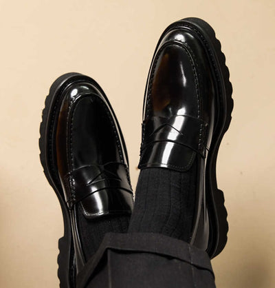 Zapatos Casuales de Cuero con Plataforma Elevada para Hombre - Image 13