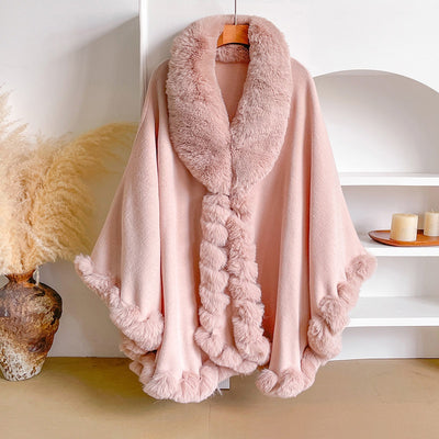 Capa Poncho Oversize con Cuello de Pelaje Irregular - Image 21