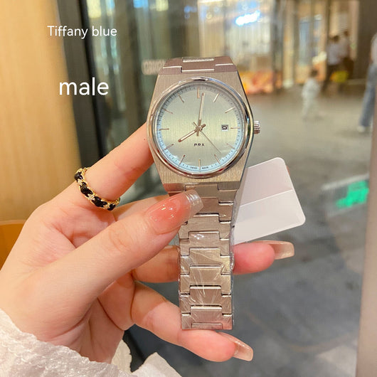 Reloj de Pareja Cuarzo Azul Hielo con Calendario - Image 8