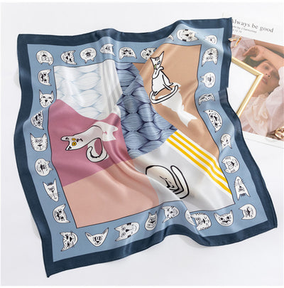 Pañuelo de Seda Cuadrado Pequeño para Mujer - Image 10
