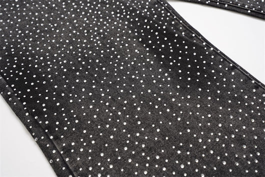 Pantalones Jeans Rectos Anchos con Detalles de Strass - Diseño Casual Moderno - Image 61