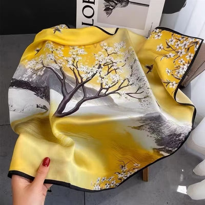 Pañuelo de Seda Protección Solar - Cuello Versátil y Sujetador de Cabello - Image 68
