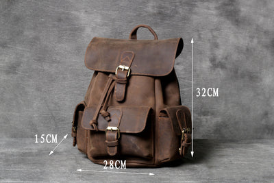 Mochila Pequeña de Cuero Genuino Crazy Horse para Mujer - Estilo Retro - Image 9