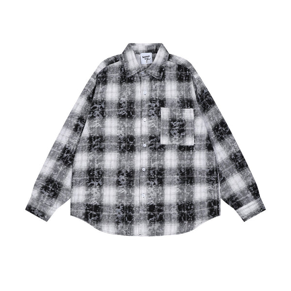 Camisa Cuadriculada Holgada de Manga Larga para Hombre - Image 3