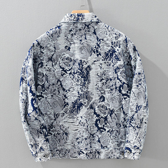 Jaqueta Jeans Jacquard Masculina - Design Moderno e Versátil
