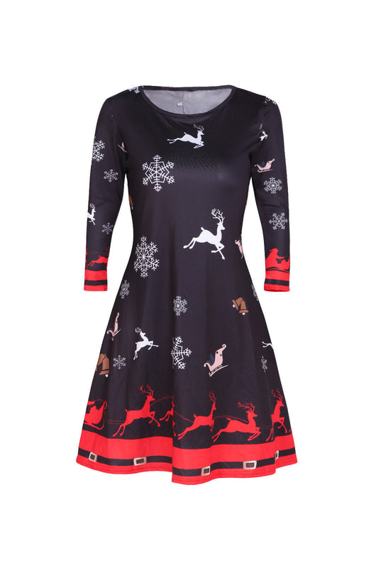 Vestido Navideño Estampado Flores Multicolor para Mujer - Image 10