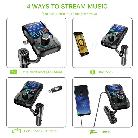 Transmisor FM Bluetooth para Auto con Pantalla a Color Compatible con Apple - Image 9