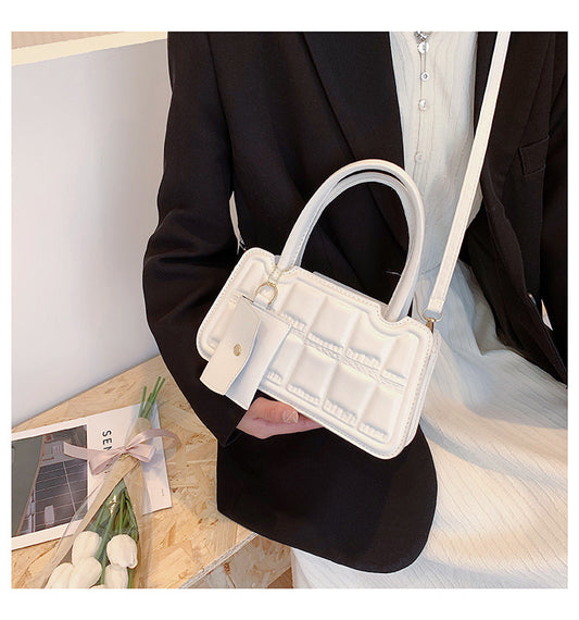 Bolsa de Hombro Multicolor con Textura Grid y Billetera - Tote Elegante para Mujer - Image 2