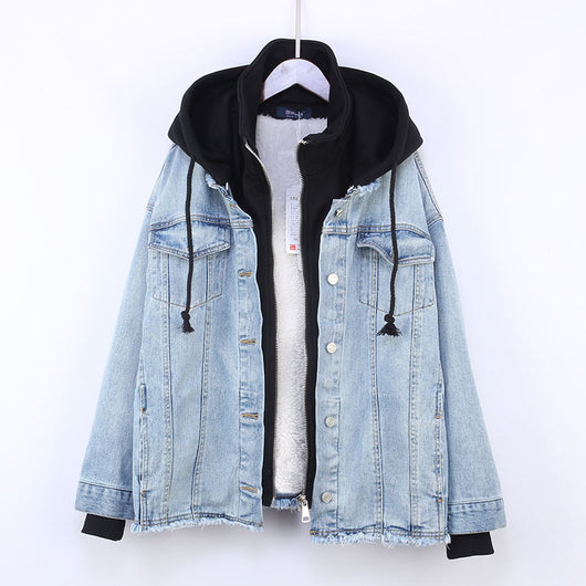 Chaqueta Denim Capucha con Forro de Borrego Sintético para Mujer - Image 3