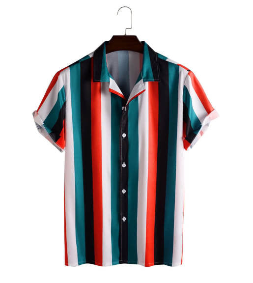 Camisa Casual de Rayas Personalizables para Hombre - Image 15
