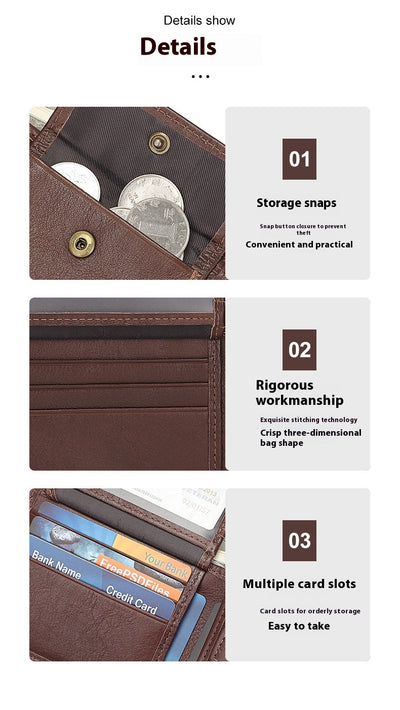 Billetera Retro de Cuero Genuino para Hombre - Image 6