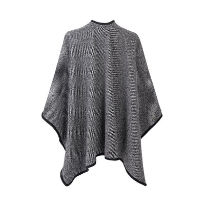 Chal Elegante Negro con Hebilla y Rayas - Image 13