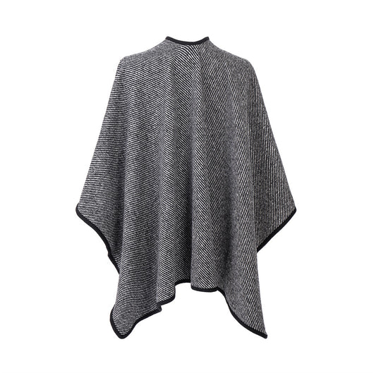 Chal Elegante Negro con Hebilla y Rayas - Image 13