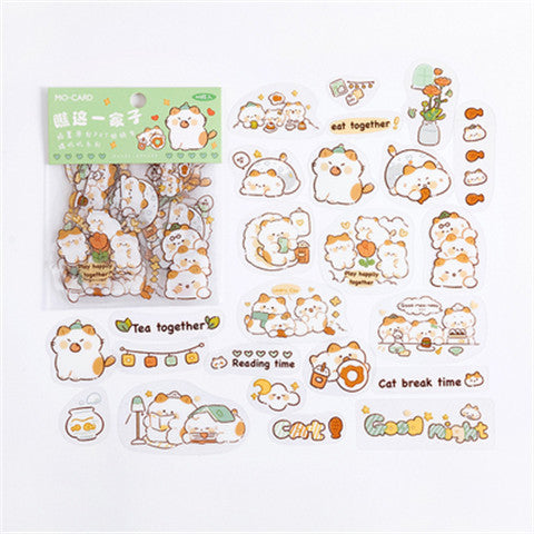 Cute cartoon animal stickers featuring bears and rabbits in various daily activities, packaged and displayed. - Image 8