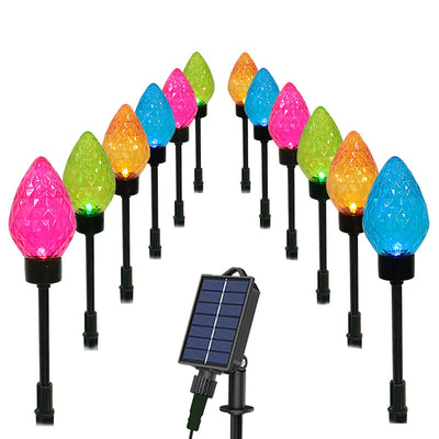 Lámpara Solar Decorativa Navideña con Diseño de Fresa para Jardín - Image 4