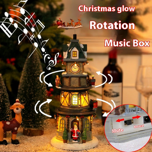 Caja de Música Giratoria Luminosa con Luz Nocturna para Niños