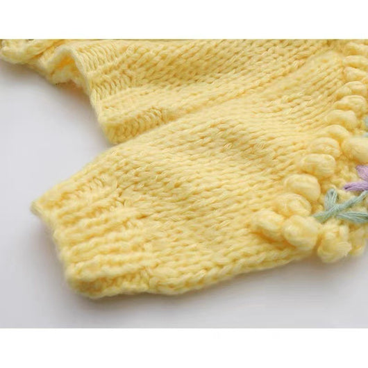 Cardigan Tejido a Mano con Hilo Grueso Arcoíris - Cuello en V Estilo Relajado - Image 4