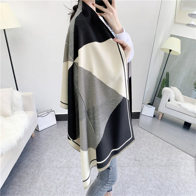 Bufanda Geométrica Reversible de Imitación Cashmere - Image 5