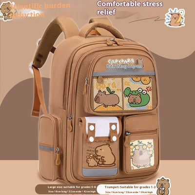 Mochila Escolar Infantil Delfín y Capibara - Diseño Animado - Image 8