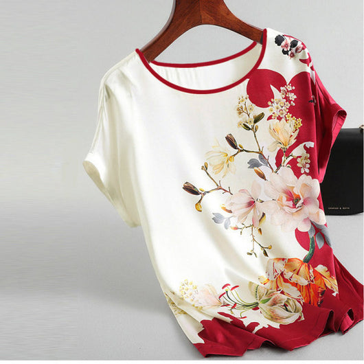 Blusa Suelta de Manga Corta para Mujer Talla Grande - Image 2