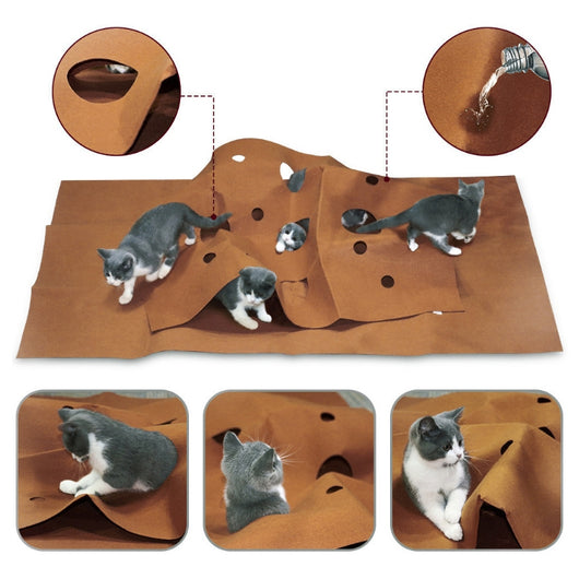 Tapete Interactivo Plegable para Gatos - Juguete Rascador Resistente a Mordidas