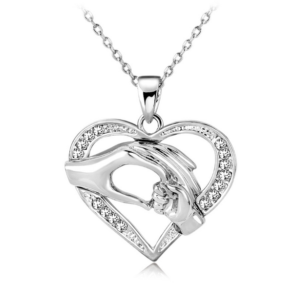 Collar de Corazón con Cadena para Parejas - Cristal Coreano 3 Colores - Image 4