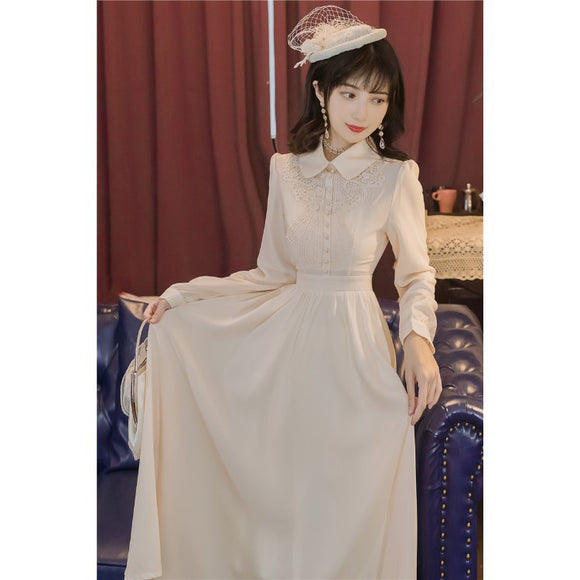 Vestido de Trabajo Estilo Mori Girl Literario con Temperamento Francés