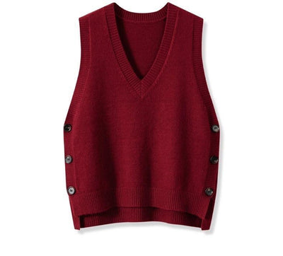 Chaleco Tejido Retro V-Cuello para Mujer - Estilo Europeo Primavera Otoño - Image 16