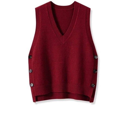 Chaleco Tejido Retro V-Cuello para Mujer - Estilo Europeo Primavera Otoño - Image 16