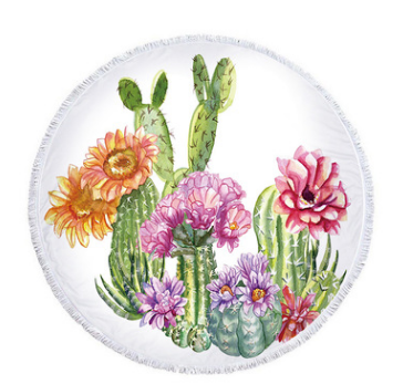Toalla de Playa Redonda Oasis Cactus - Microfibra Multiusos - Image 6