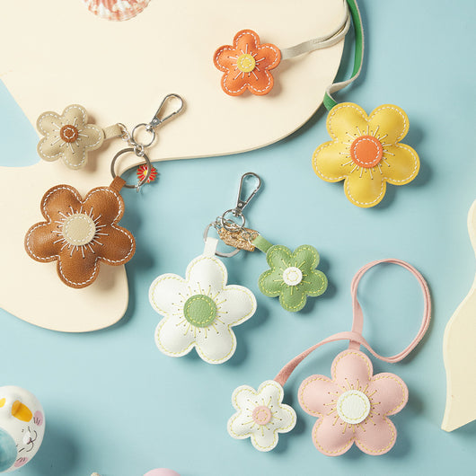 Llavero Colgante Flores Bicolor - Kit DIY Artesanal - Image 7