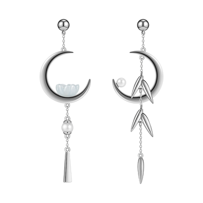 Aretes de Temperamento Verde Antiguo con Aguja de Plata - Diseño Delicado - Image 5