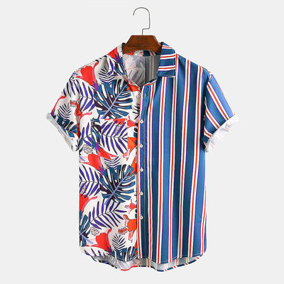 Camisa Estampada con Detalles de Rayas Combinadas - Image 5