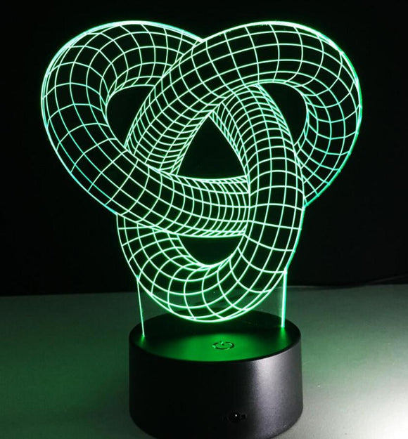 Lámpara LED Holográfica 3D Knot 2 - Ilusión Óptica Interactiva